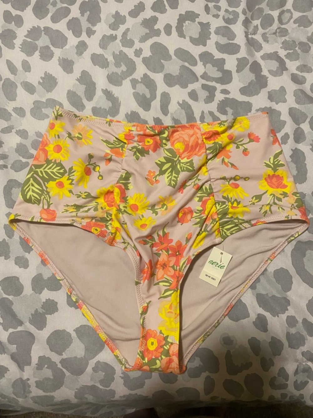 NWT aerie Floral High-Waist Bikini Bottoms